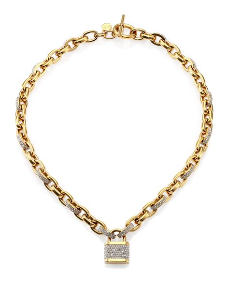 michael kors with chain|Michael Kors chain link necklace.